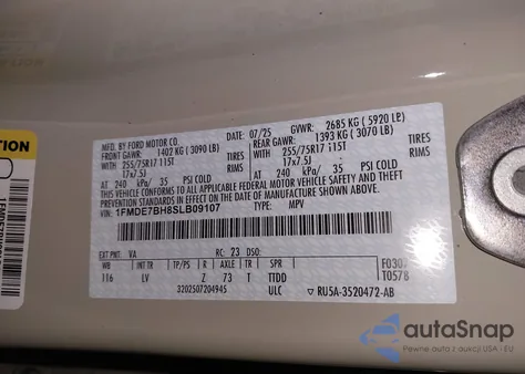 2025 Ford Bronco Big Bend from USA, damaged, VIN 1FMDE7BH8SLB09107